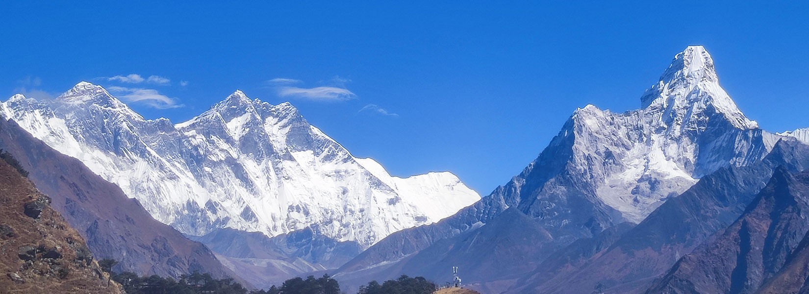 View of the Everest Mountain Range from Everest View Hotel